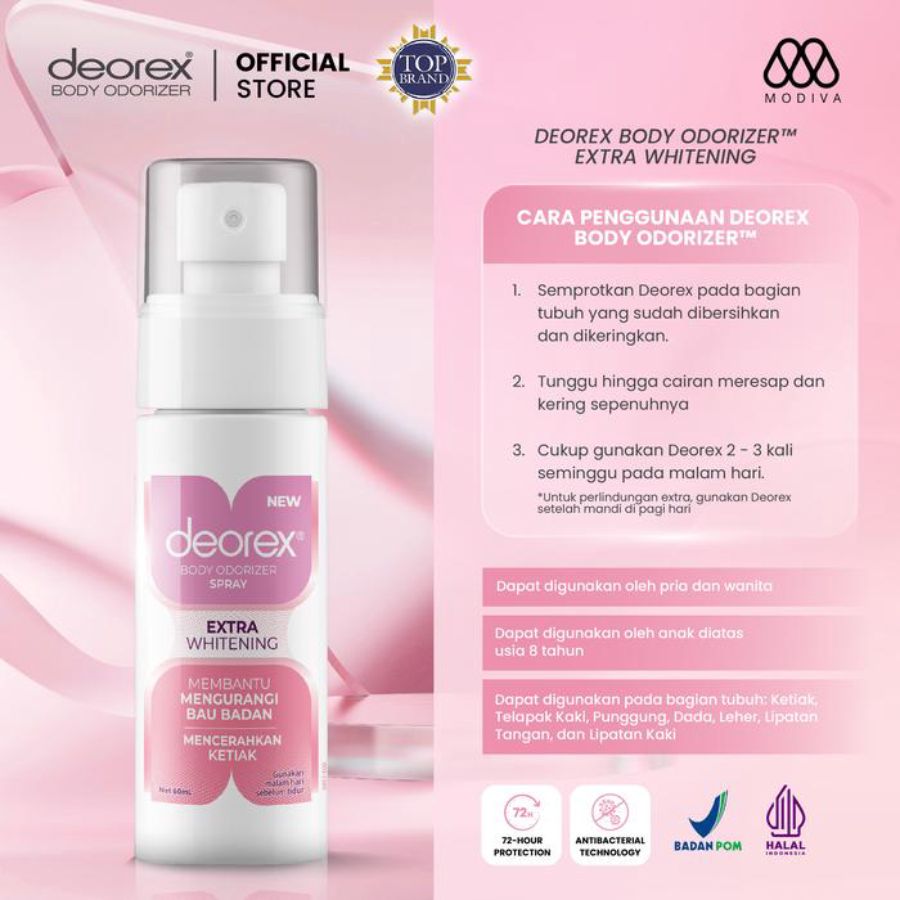 Deorex Extra Whitening Body Odorizer Spray 60ml