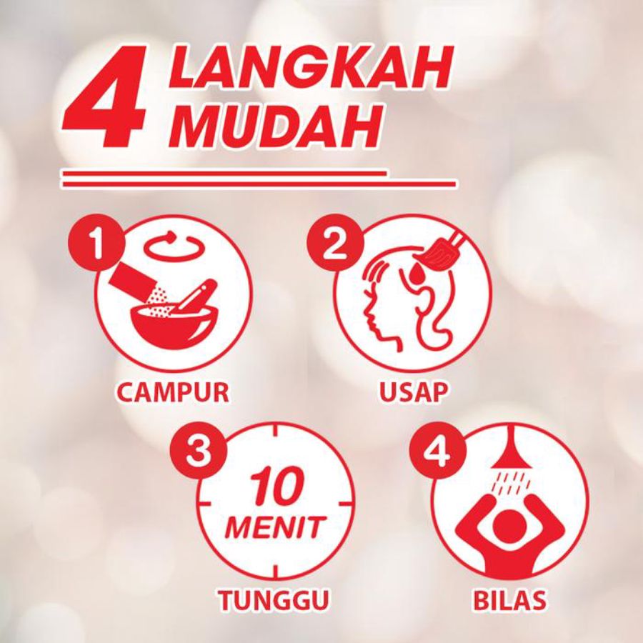 Bagus Nina Hair Dye Powder Shampoo Natural Black Pewarna Rambut 6sachets