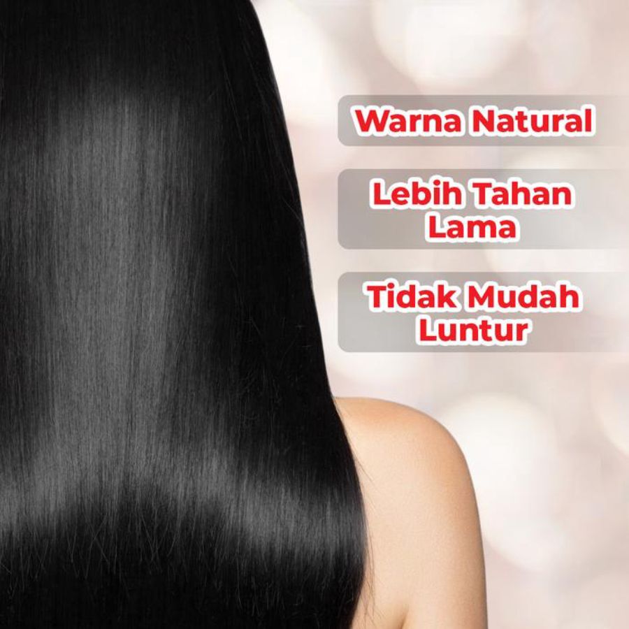 Bagus Nina Hair Dye Powder Shampoo Natural Black Pewarna Rambut 6sachets