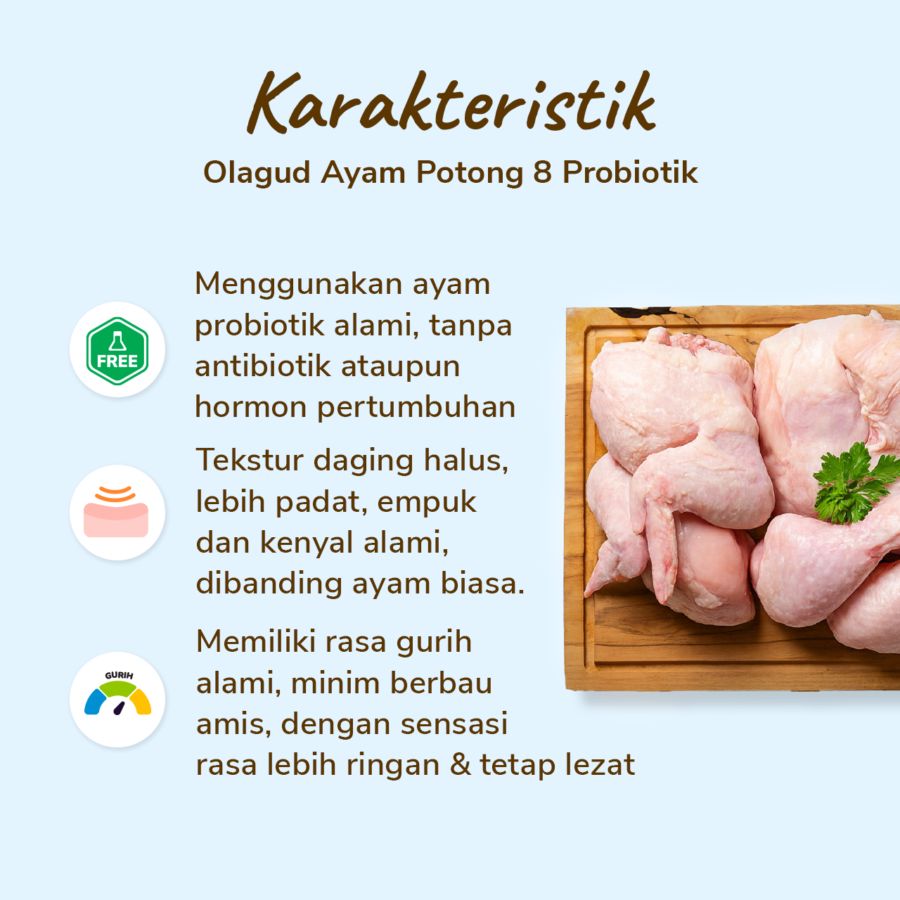 Olagud Ayam Potong 8 Probiotik 900gram