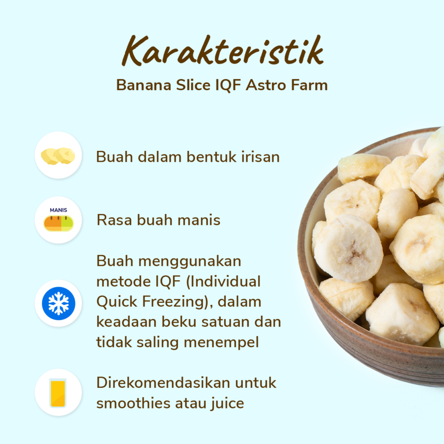 Banana Slices Frozen IQF 500gram