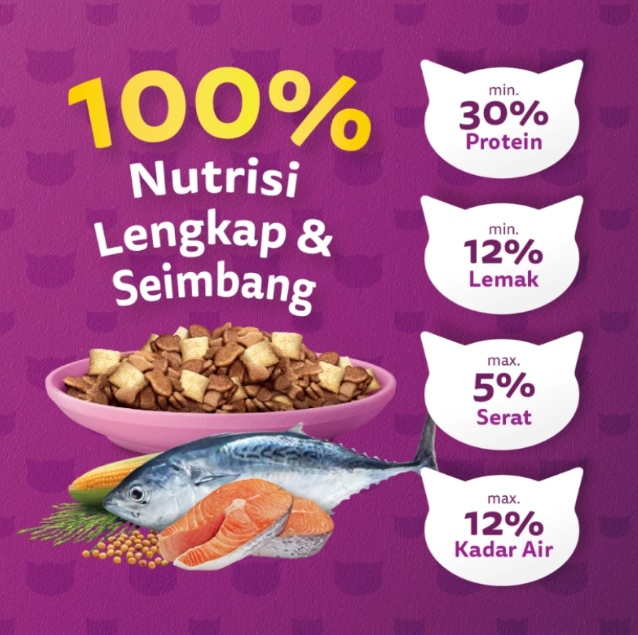 Whiskas Junior Tuna & Salmon Mother and Kitten Makanan Kucing Kering 1100gram