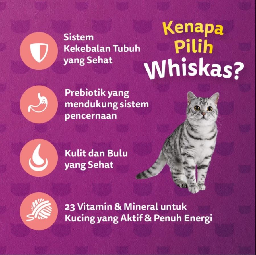 Whiskas Tuna & Salmon Adult Makanan Kucing 1200gram