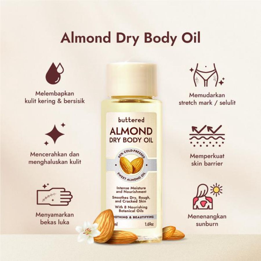 Buttered Smoothing & Beautifying Almond Dry Body Oil 50ml