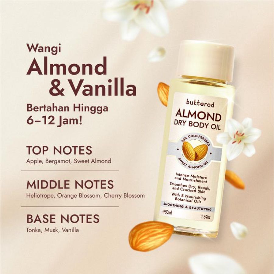 Buttered Smoothing & Beautifying Almond Dry Body Oil 50ml