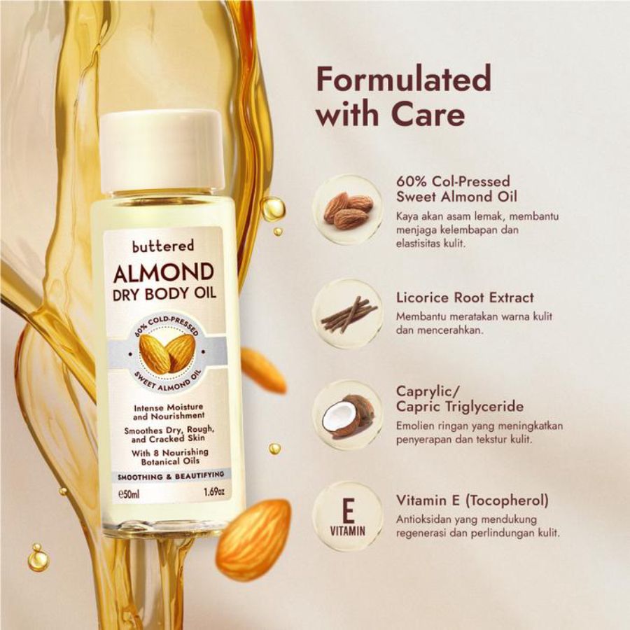 Buttered Smoothing & Beautifying Almond Dry Body Oil 50ml
