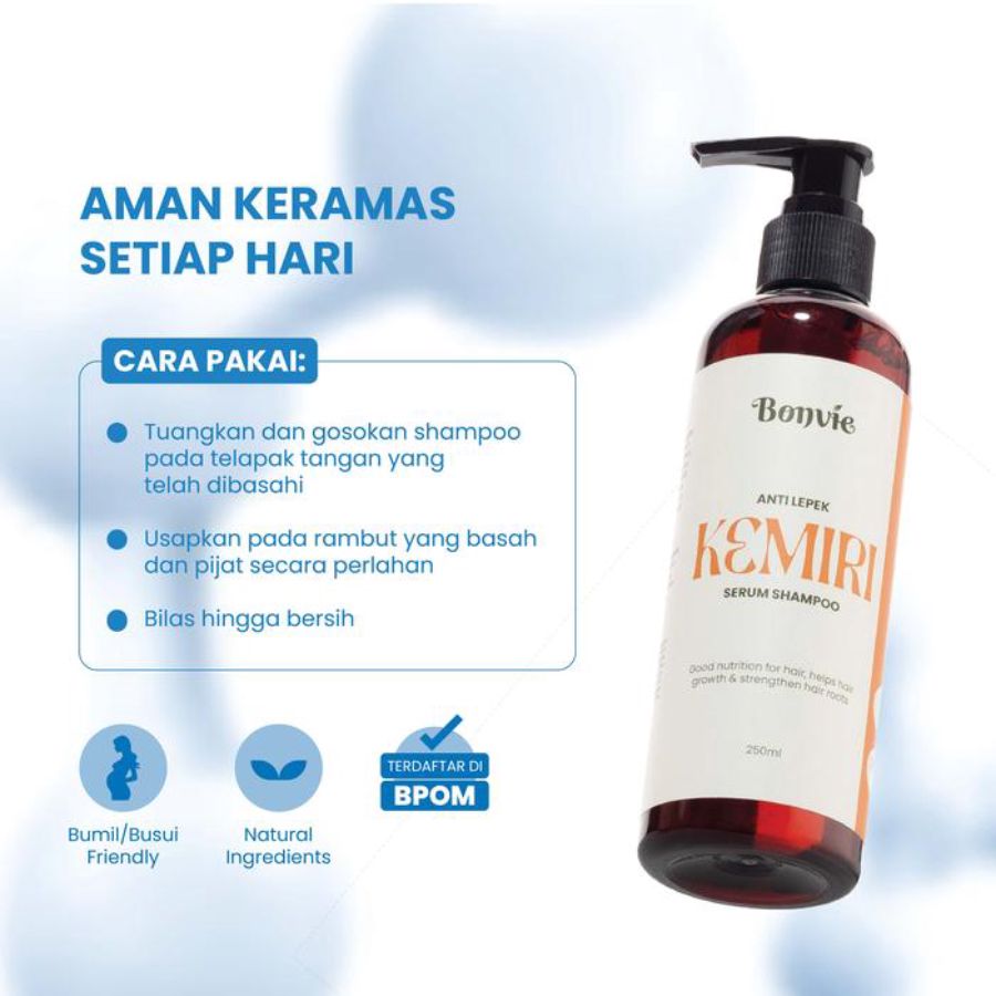 Bonvie Anti Lepek Kemiri Serum Shampoo 250ml