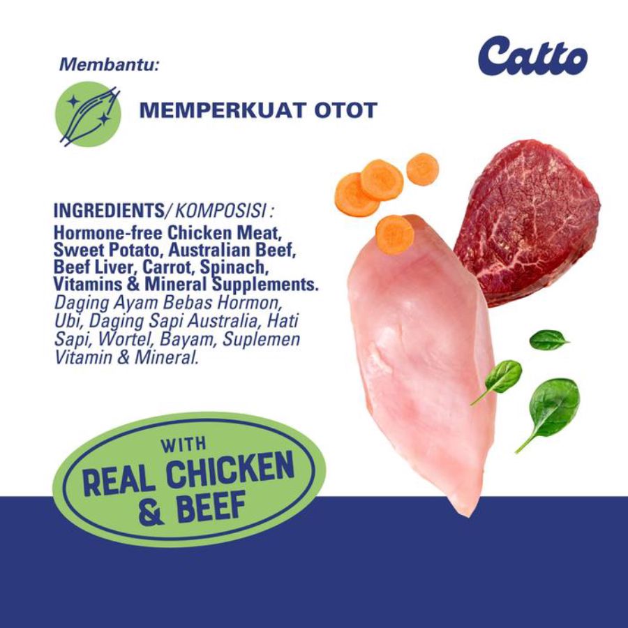 Catto Natural Chicken and Beef Adult Makanan Kucing 50gram