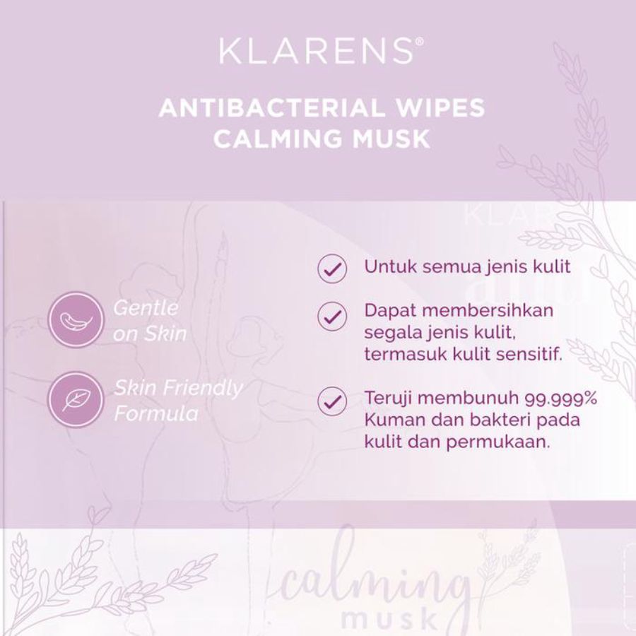 Klarens Antibacterial Calming Musk Wet Wipes