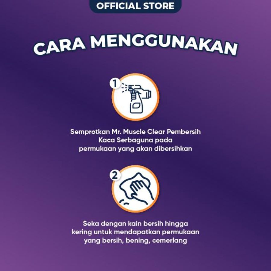 Mr. Muscle Clear Lavender Pembersih Kaca Pouch 400ml