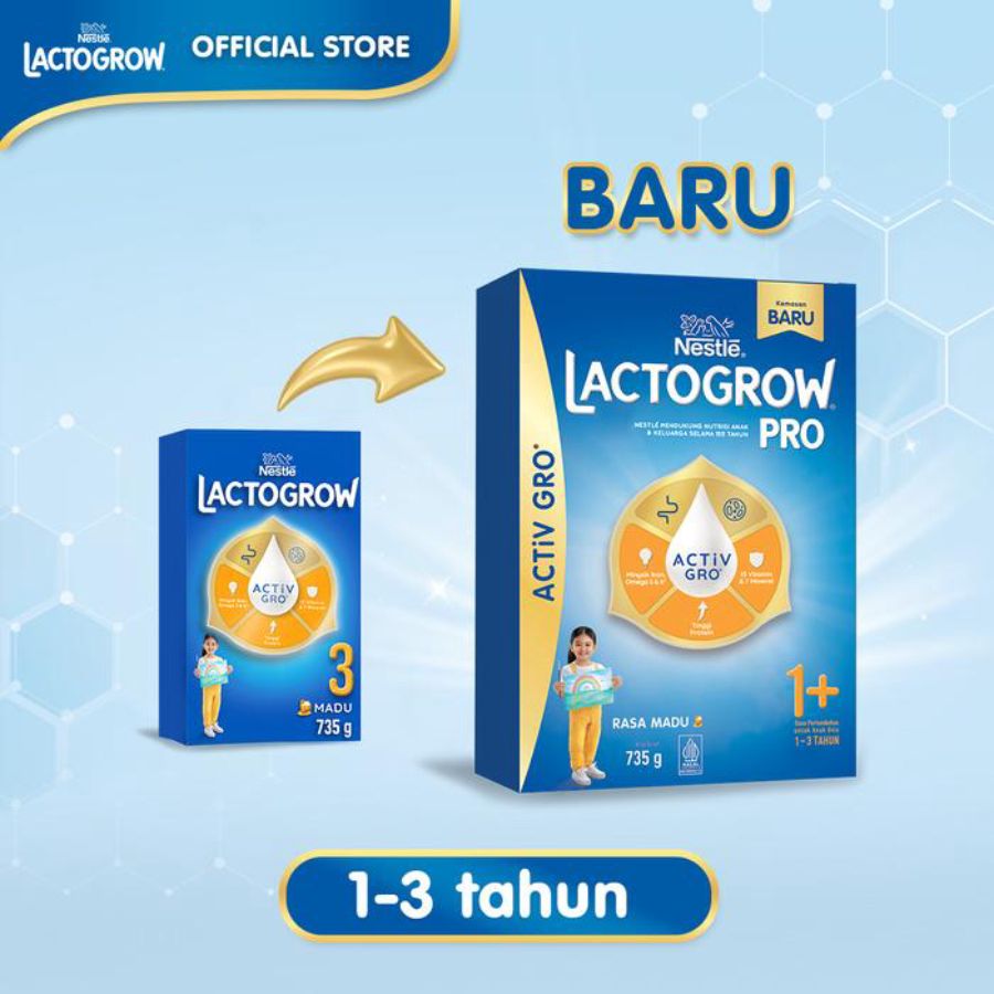 Nestle Lactogrow Pro 1+ Madu Susu Pertumbuhan 1-3 Tahun 735gram