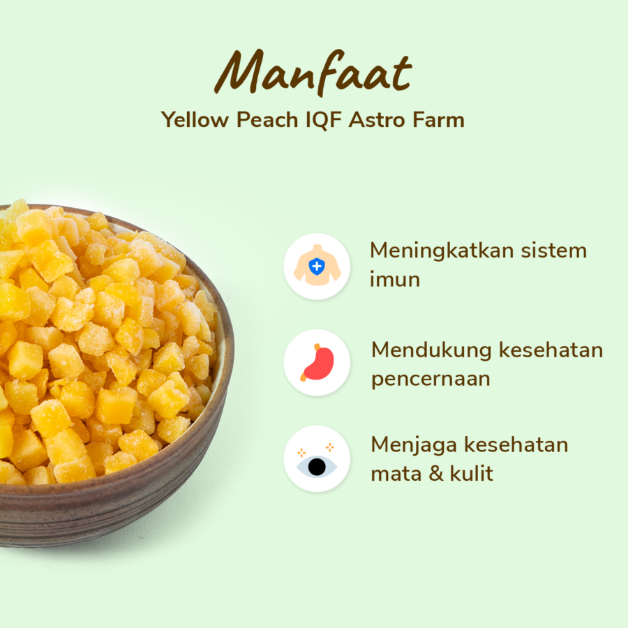 Yellow Peach Dices Frozen IQF 500gram