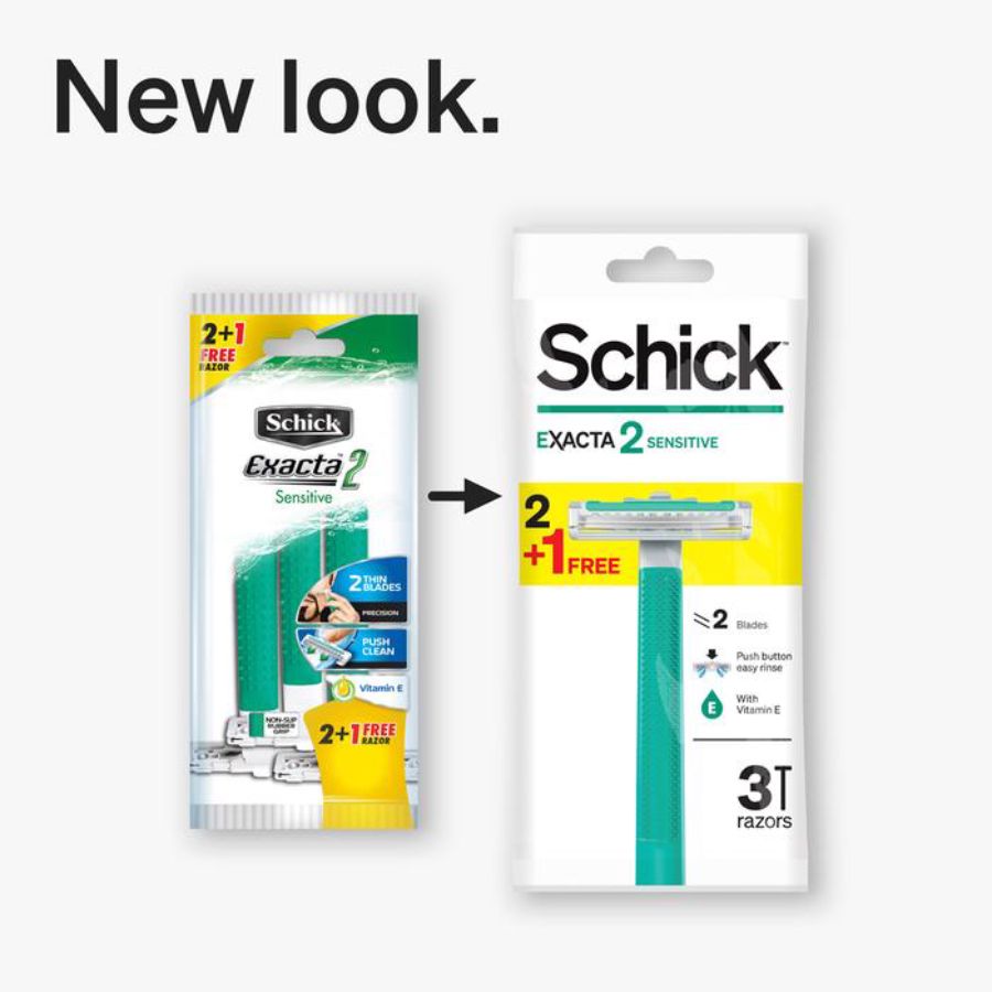 Schick Exacta 2 Sensitive 2+1 Pisau Cukur Pria 3pcs