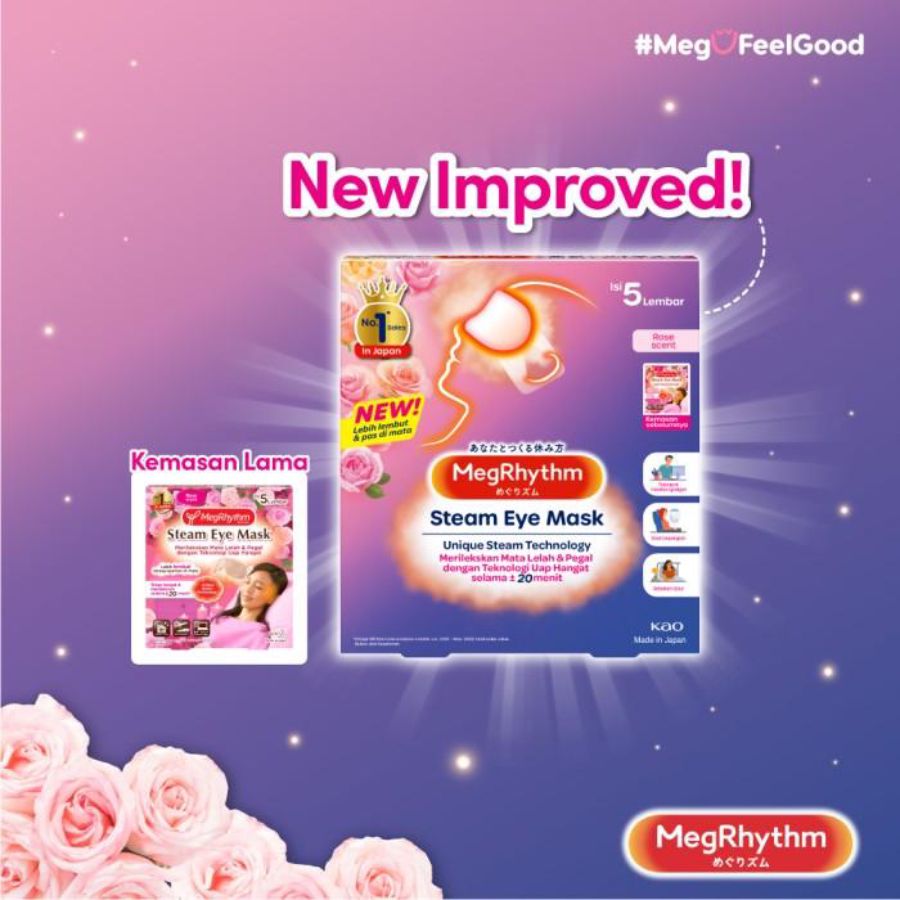 Megrhythm Steam Eye Mask Rose Scent 5 pcs 20gram