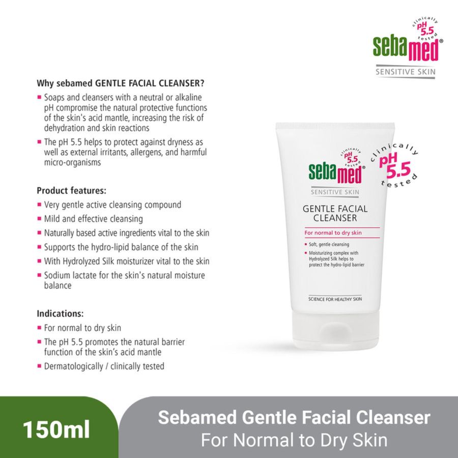 Sebamed For Normal to Dry Skin Gentle Facial Cleanser 150ml