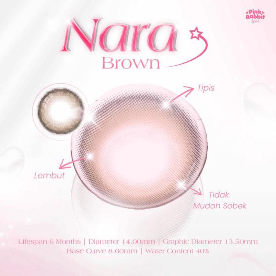 Pink Rabbit Nara Brown Normal Softlens 1pair
