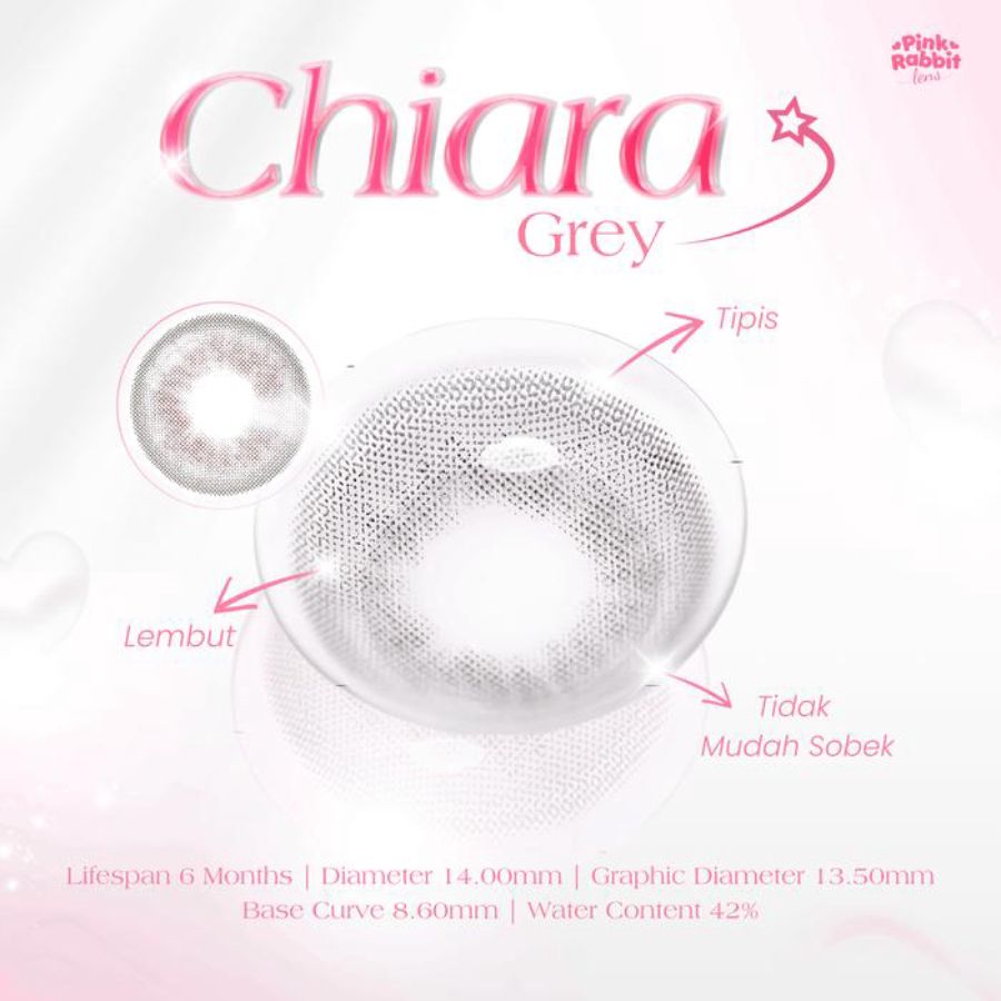 Pink Rabbit Super Comfy Chiara Grey Normal Softlens 1pair