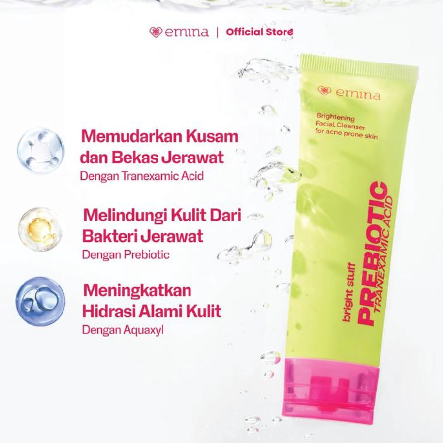 Emina Bright Stuff Prebiotic Tranexamic Acid for Acne Facial Cleanser 50ml