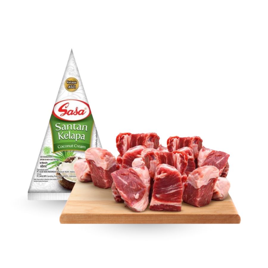 Sasa Santan Kelapa Cair 65 ml & Daging Semur Import Astro Basics 500 gram