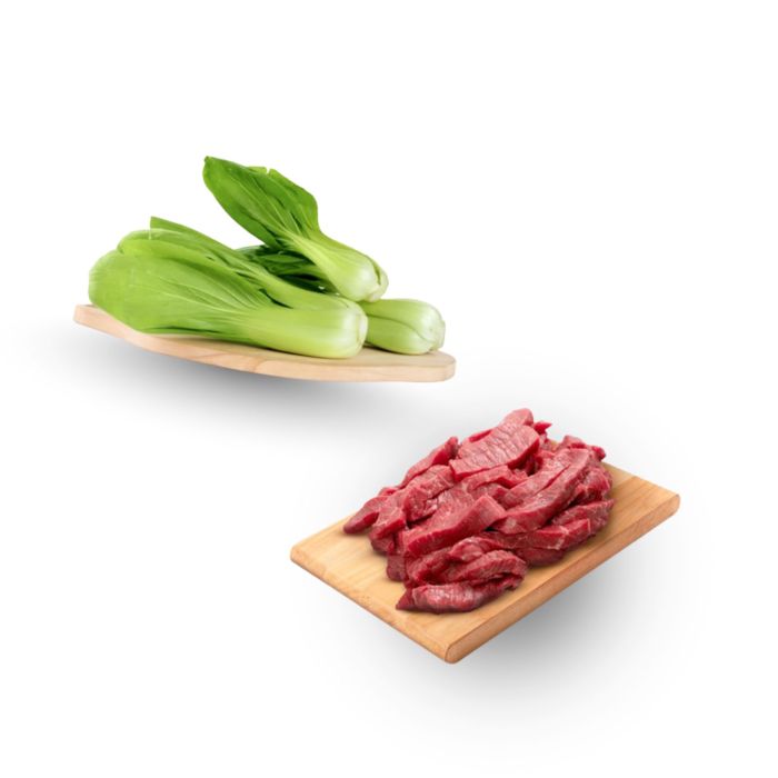 Bundle Pakcoy Konvensional Astro Farm 200 gram & Daging Oseng Import Astro Basics 250 gram