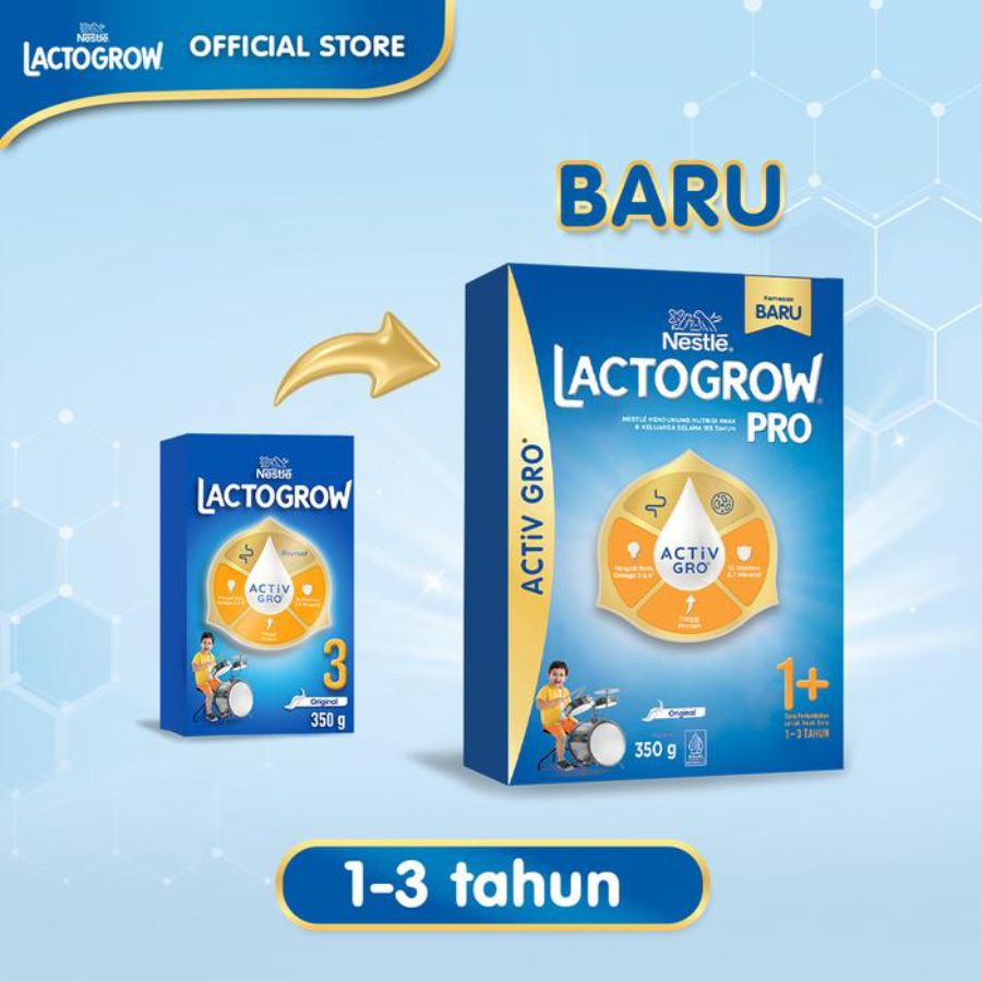 Nestle Lactogrow Pro 1+ Original Susu Pertumbuhan 1-3 Tahun 350gram