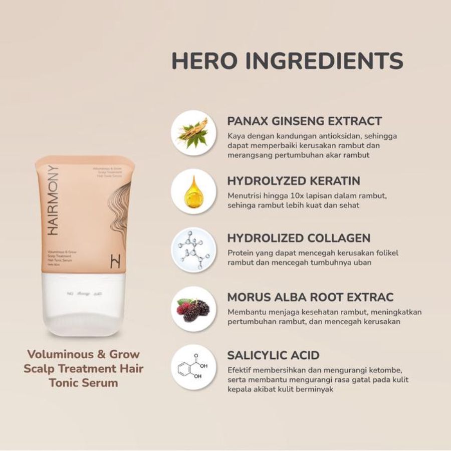 Hairmony Voluminous & Grow Scalp Treatment Hair Tonic Serum 100ml