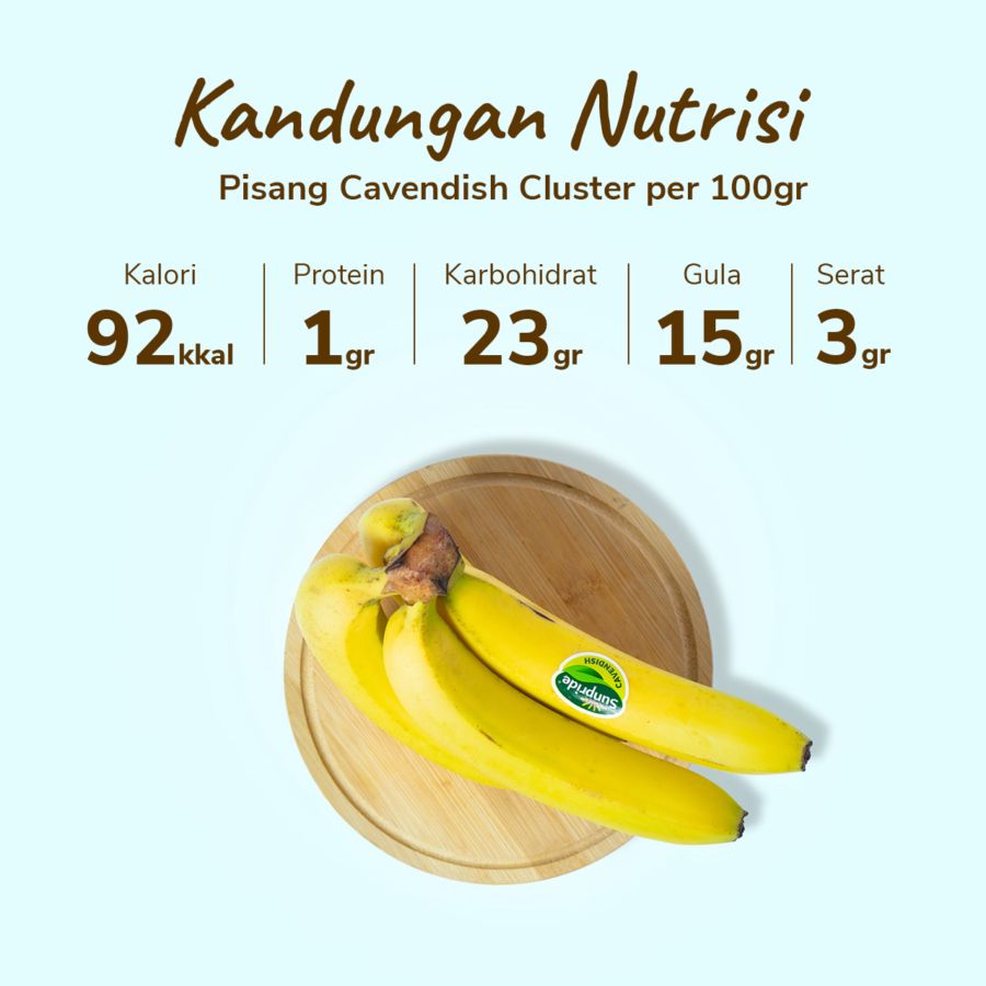 Pisang Cavendish Cluster 5-9 pcs 900-1200 gram