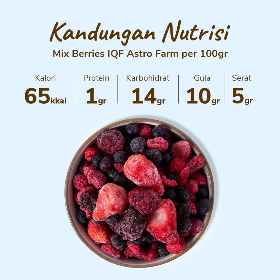 Mixed Berries Frozen IQF Astro Farm 500gram