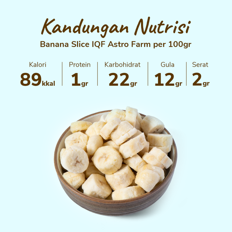 Banana Slices Frozen IQF 500gram