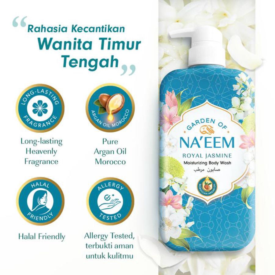 Garden of Naeem Royal Jasmine Moisturizing Body Wash Bottle 480ml