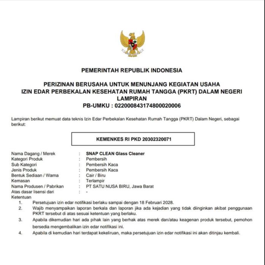 Snap Clean Siklus Pembersih Kaca Jerigen 4liter