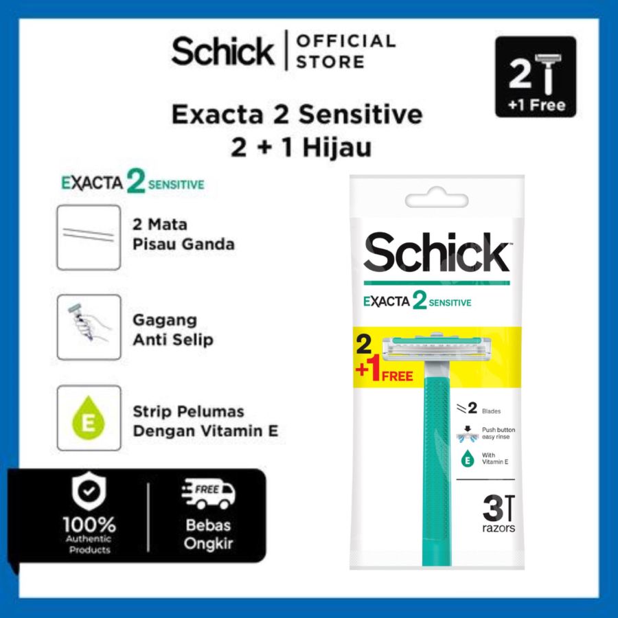 Schick Exacta 2 Sensitive 2+1 Pisau Cukur Pria 3pcs
