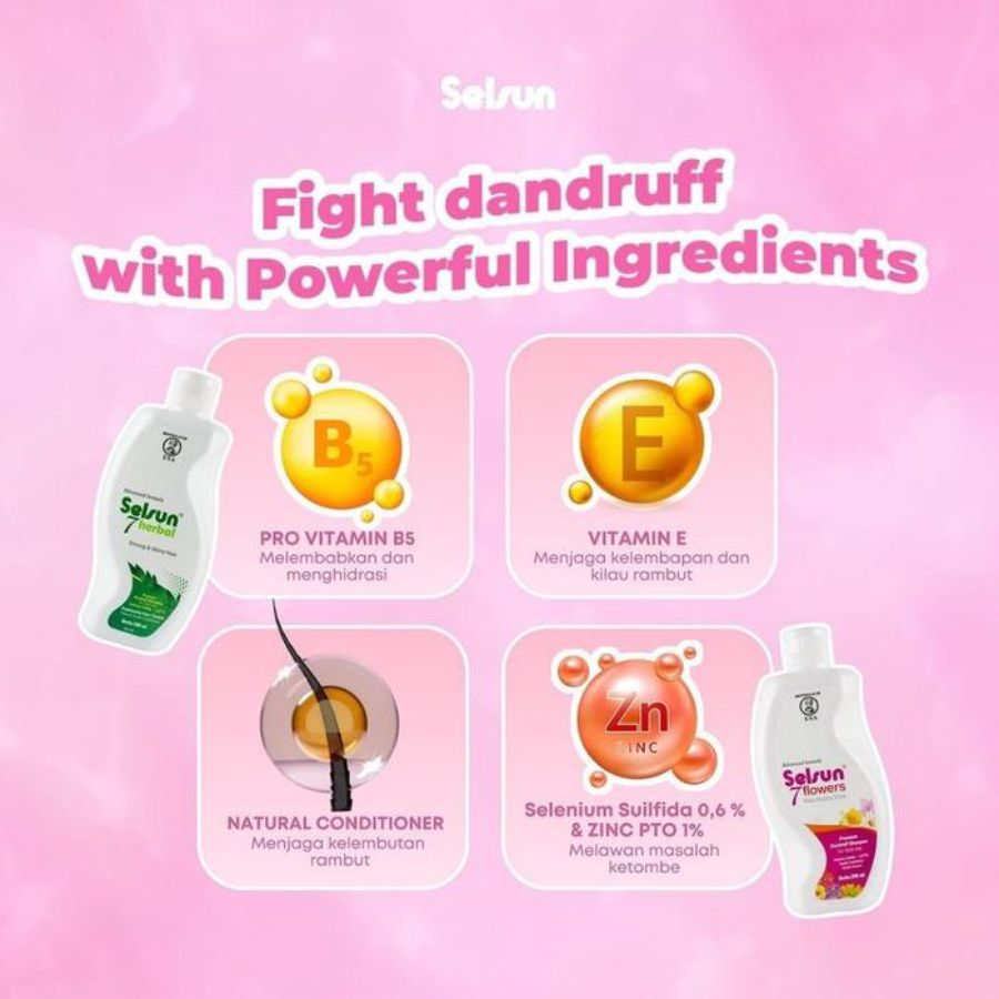Selsun 7 Flowers Keep Healthy Shine Premium Dandruff Shampoo 200ml