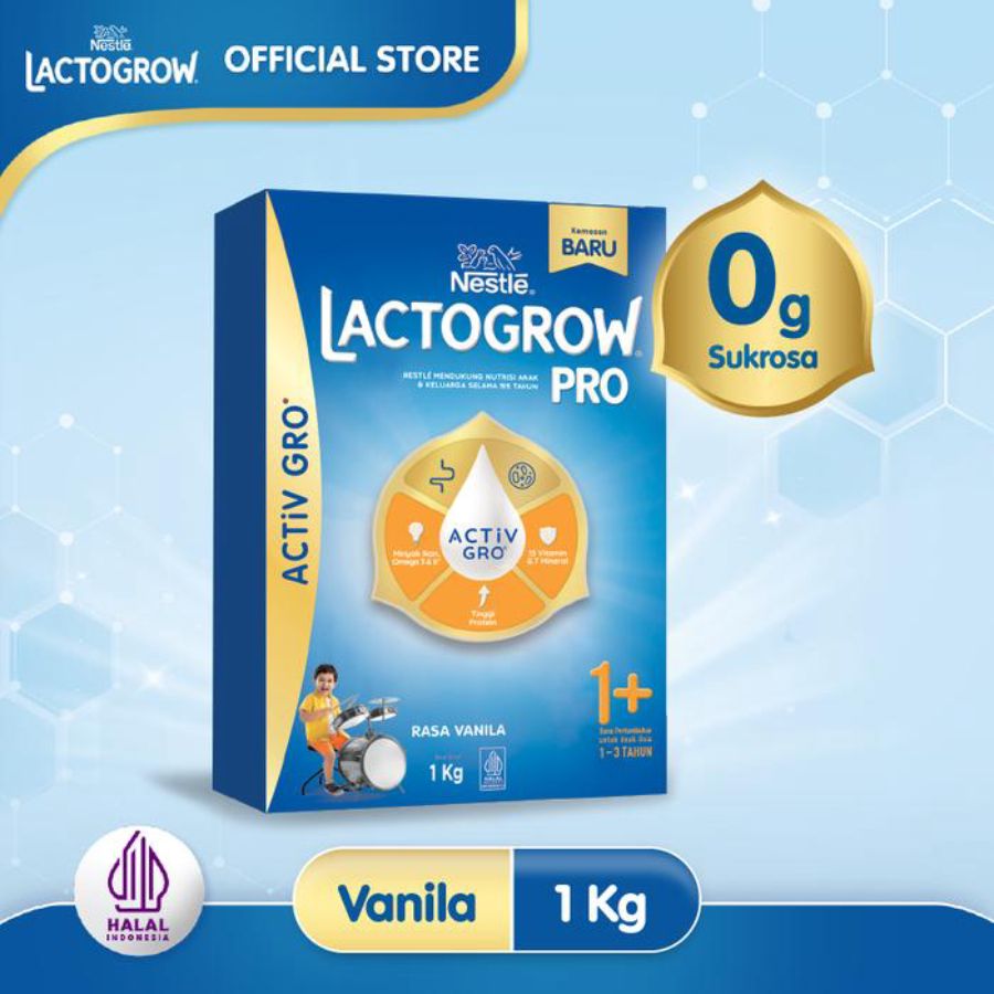 Nestle Lactogrow Pro 1+ Vanila Susu Pertumbuhan 1-3 Tahun 1000gram