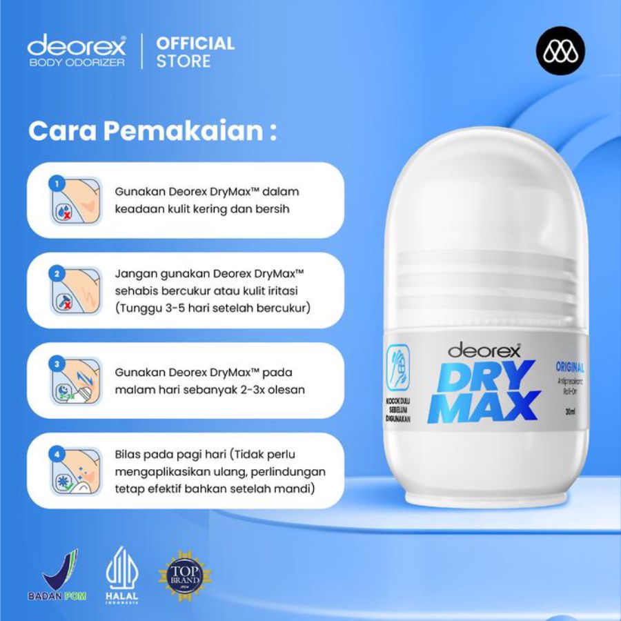 Deorex Dry Max Original Deodorant Roll On 30ml