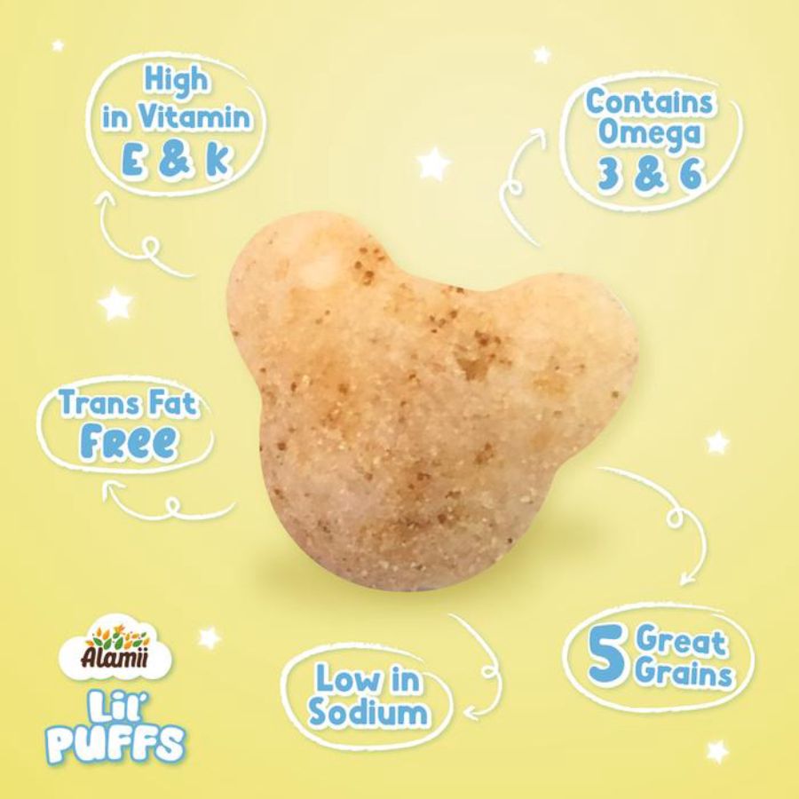 Alamii Lil' Puffs Strawberry Milk Snack Sehat Bayi 15gram