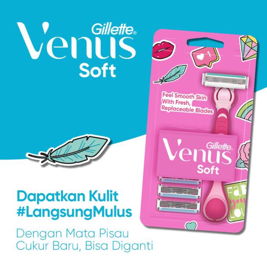 Gillette Venus Soft Pisau Cukur 1R + 4B 1pack