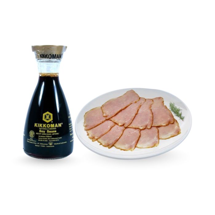 Kikkoman Soy Sauce Dispenser 150 ml & Sven's Traditional Smoked Pork Ham 100 gram