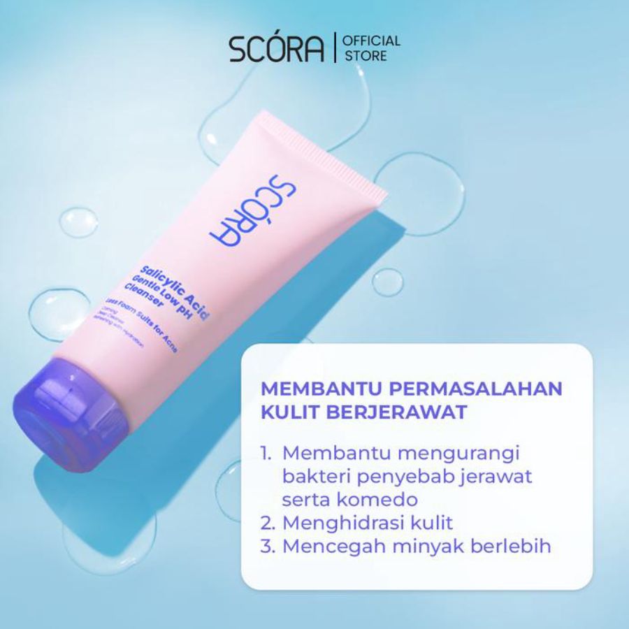 Scora 1% Salicylic Acid Gentle Low pH Cleanser Pembersih Wajah 100ml