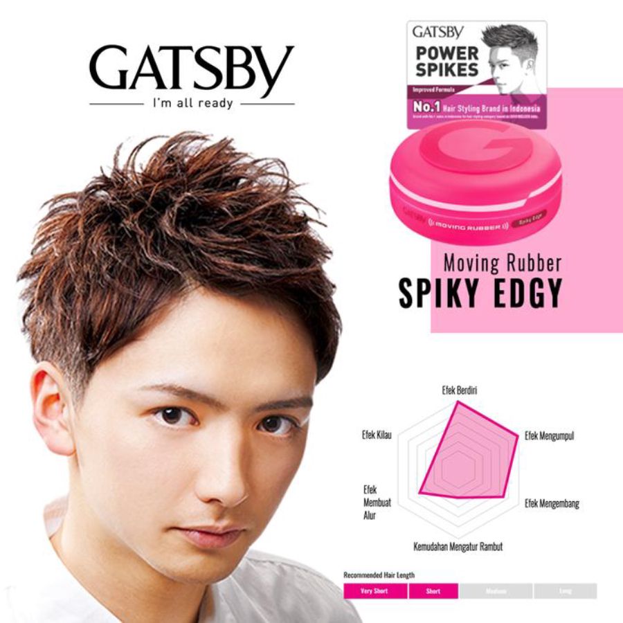 Gatsby Moving Rubber Spiky Edge Gel Rambut 80gram