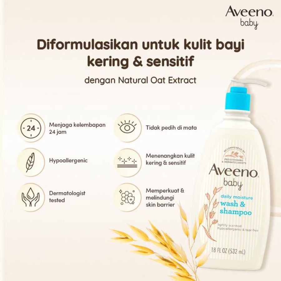 Aveeno Baby Daily Moisture Baby Wash & Shampoo 354ml