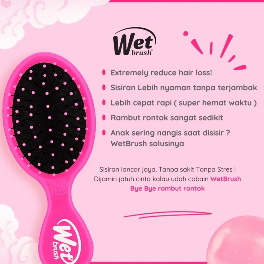 The Wet Brush Mini Pink Sisir Rambut 1pcs