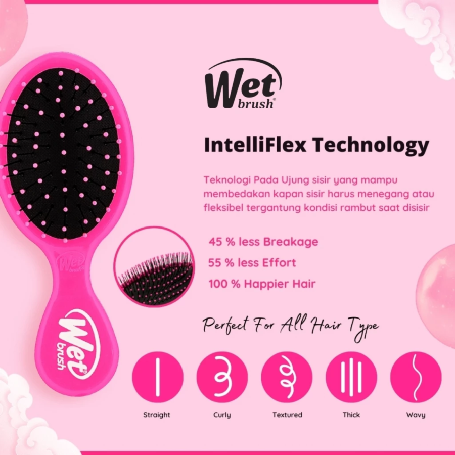 The Wet Brush Mini Pink Sisir Rambut 1pcs