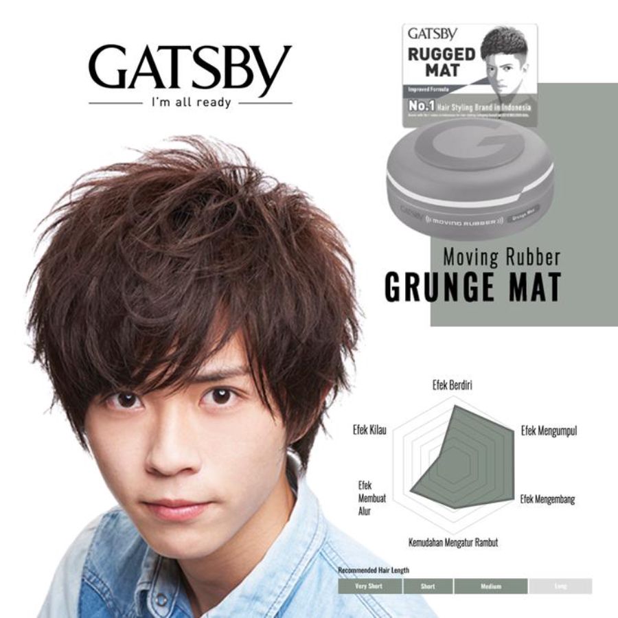 Gatsby Moving Rubber Grunge Mat Gel Rambut 80gram