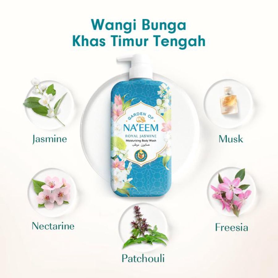Garden of Naeem Royal Jasmine Moisturizing Body Wash Bottle 480ml