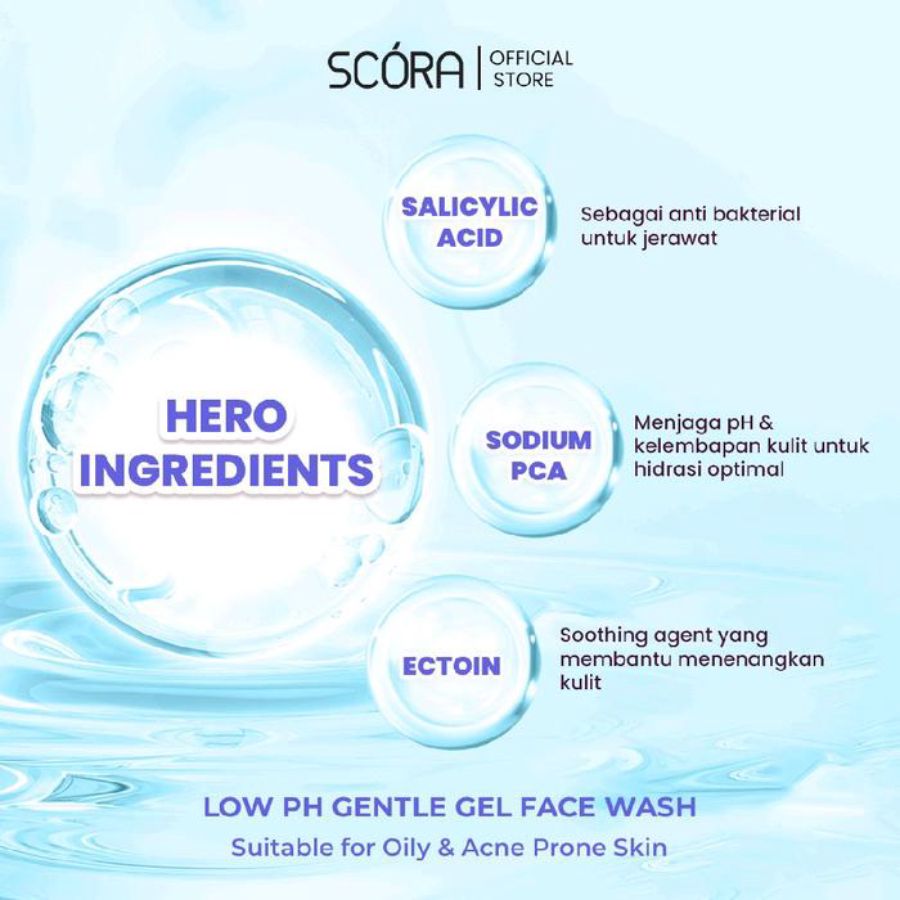 Scora 1% Salicylic Acid Gentle Low pH Cleanser Pembersih Wajah 100ml