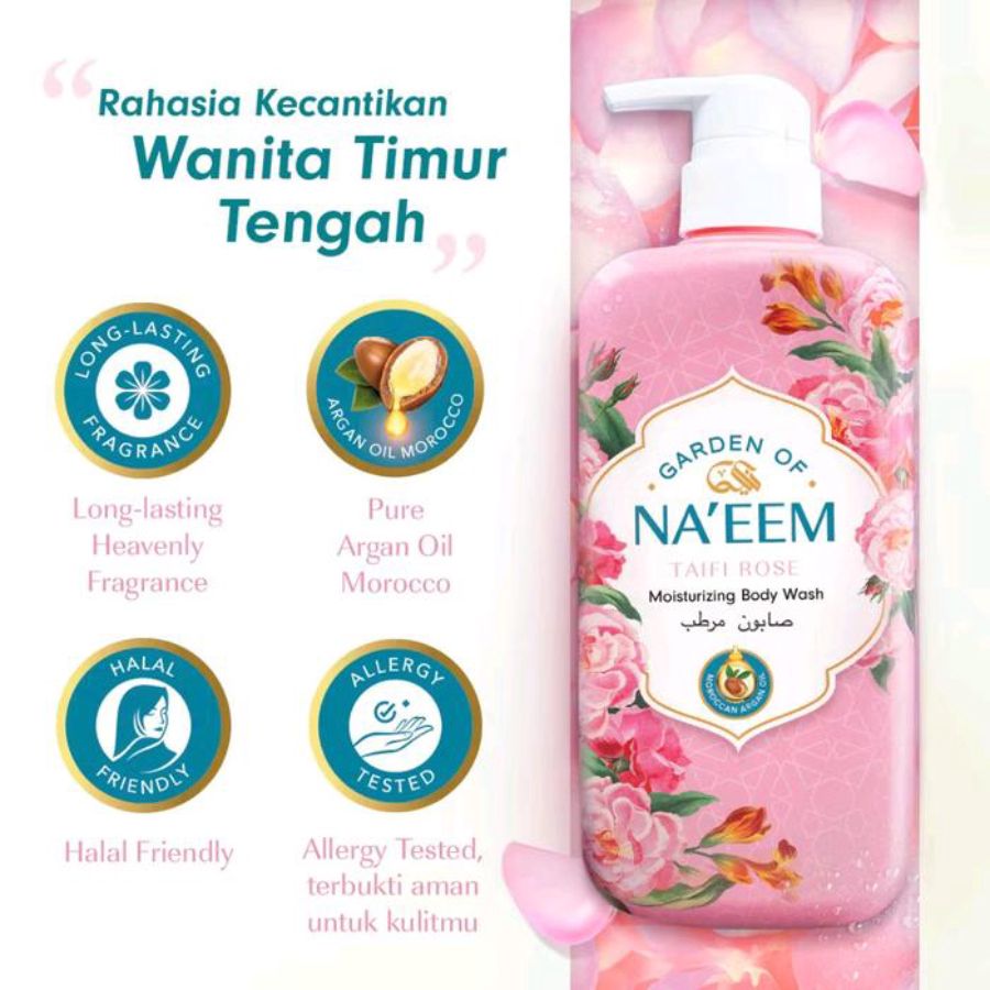 Garden of Naeem Taifi Rose Moisturizing Body Wash Bottle 480ml