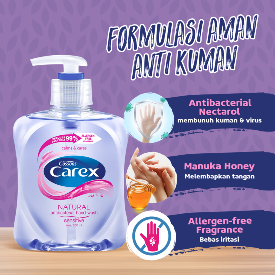 Carex Calm & Care Sensitive Natural Antibacterial Handwash 250ml