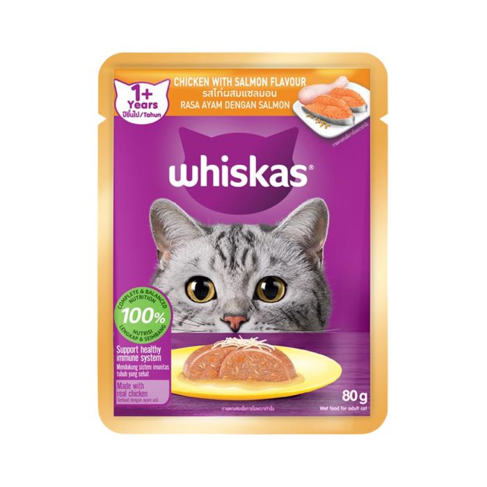 Whiskas Chicken Salmon Adult Makanan Kucing Basah