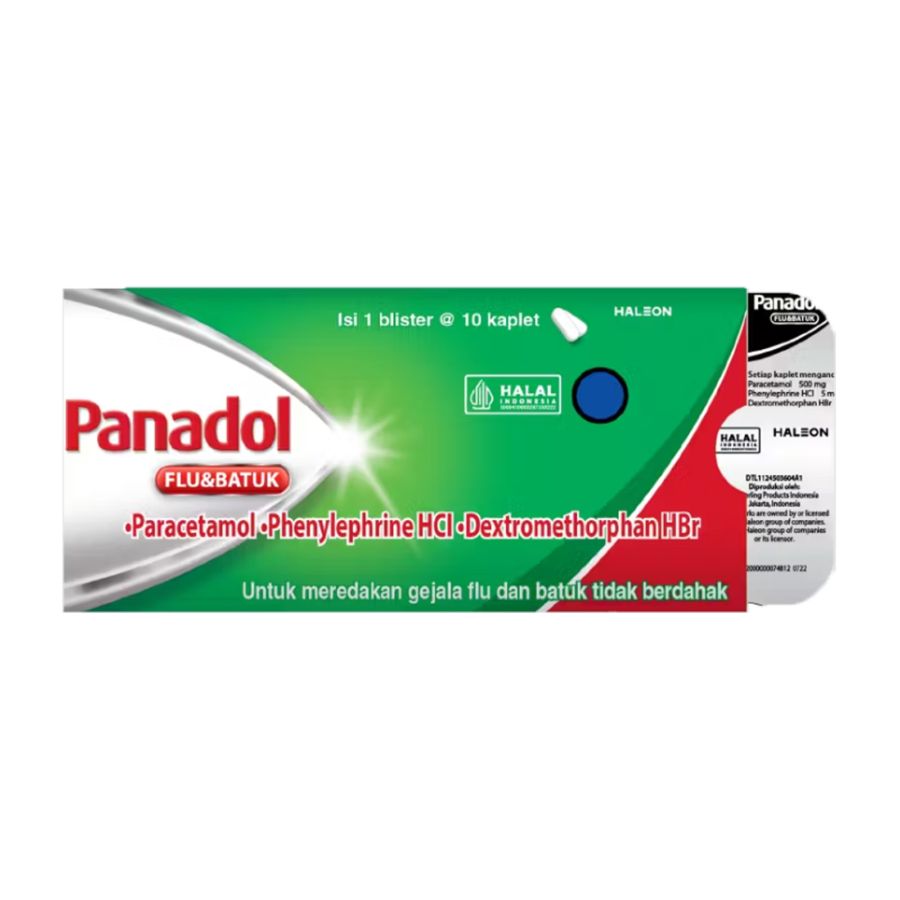 Panadol Obat Flu dan Batuk Tidak Berdahak Strip 10kaplet